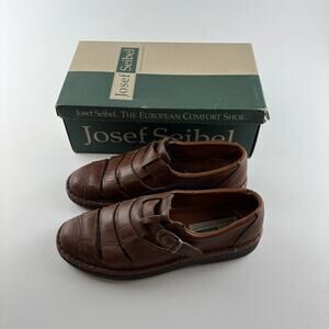 Josef Seibel Rimini Sandals EU 42 Mens 9 Brown Leather Comfort w Box